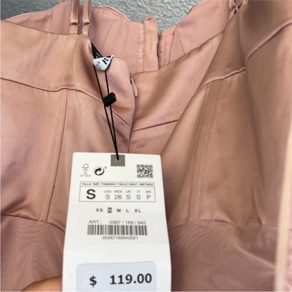 ZARA DRAPED TULLE CORSETRY-INSPIRED DRESS - Picture 6 of 6